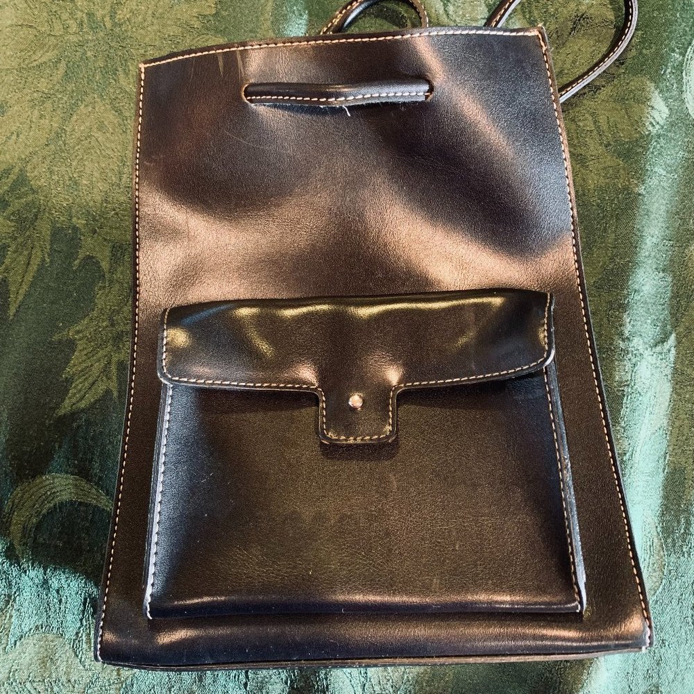 Mondani New York Black Simulated Leather Backpack...NWOT